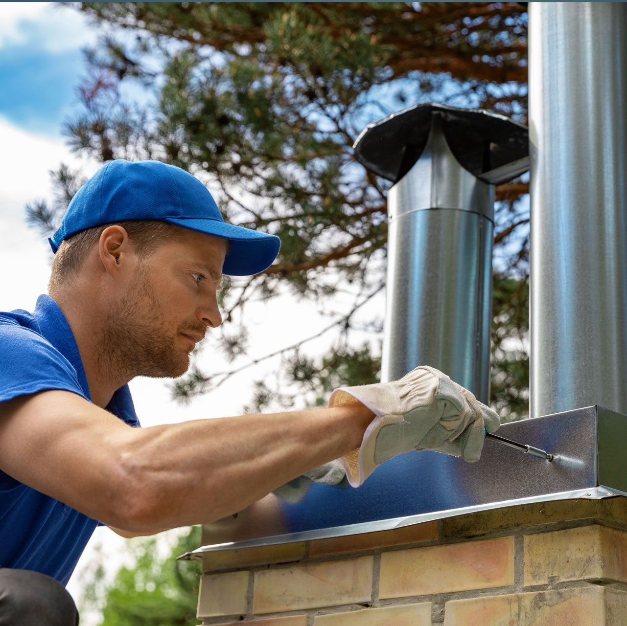 Tin Cap On The Brick Chimney | Hudson Valley NY | Ms Ok Chimney Service Tin Cap On The Brick Chimney | Hudson Valley NY | Ms Ok Chimney Service