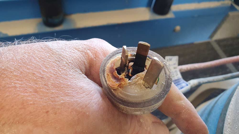 Melted Power Plug — Coastal Test & Tag in Bonville, NSW