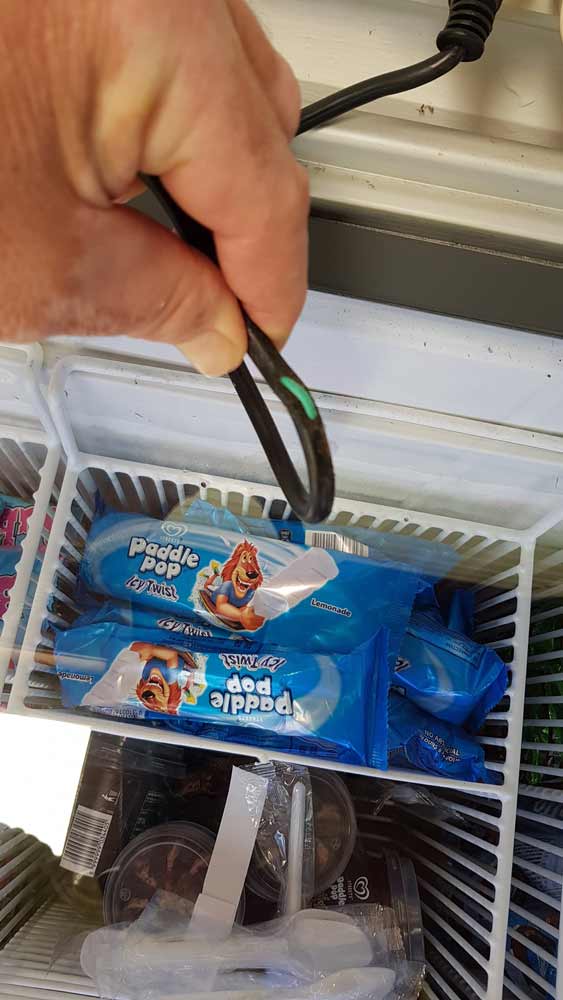 Ice Cream Freezer With Split Electrical Wire — Coastal Test & Tag in Bonville, NSW