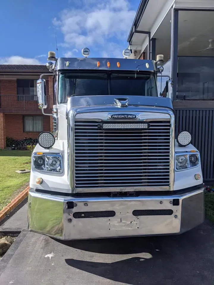 A Semi-truck With a Chrome Grille and Bumper — Mid North Coast Heavy Vehicle Repairs In Wauchope, NSW