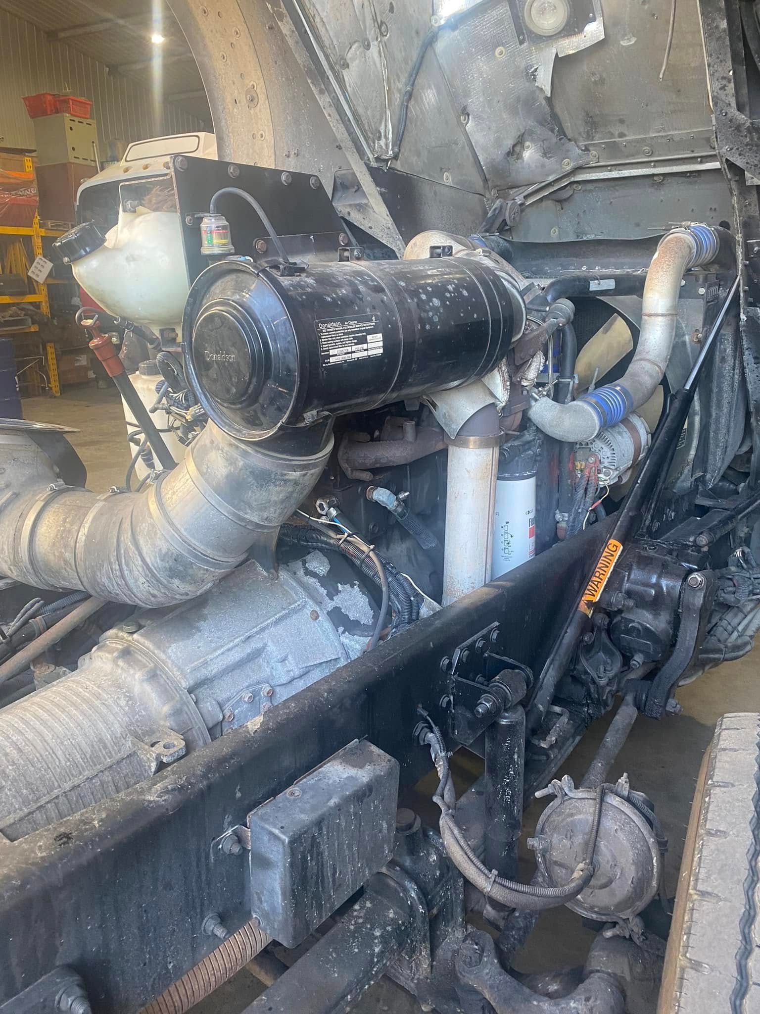 The Engine Bay of a Heavy-duty Truck Chassis — Mid North Coast Heavy Vehicle Repairs In Wauchope, NSW