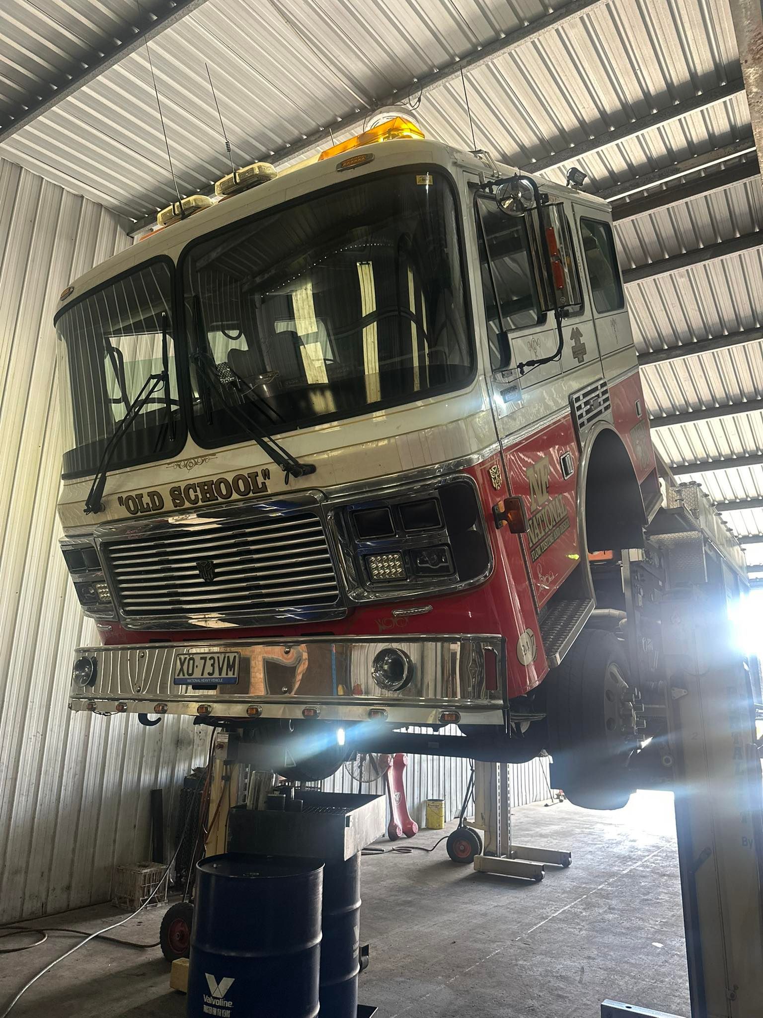 A White and Red Fire Truck — Mid North Coast Heavy Vehicle Repairs In Wauchope, NSW