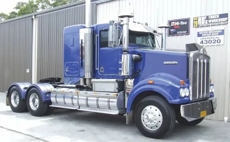 A Blue Kenworth Semi-truck Parked — Mid North Coast Heavy Vehicle Repairs In Wauchope, NSW