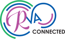 RNA Connected logo with multicolor circular design and blue and magenta lettering