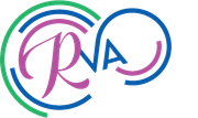 Stylized purple “R” and blue “A” logo with green, blue, and pink circular swooshes