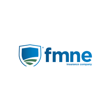 The FMNE Insurance Company logo, featuring a blue shield icon with a landscape design, next to the text