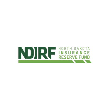 The North Dakota Insurance Reserve Fund (NDIRF) logo with green text and a horizontal line on a white background.