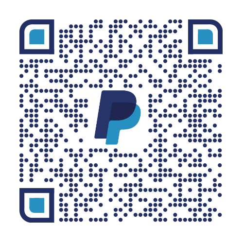 A qr code with a paypal logo on it