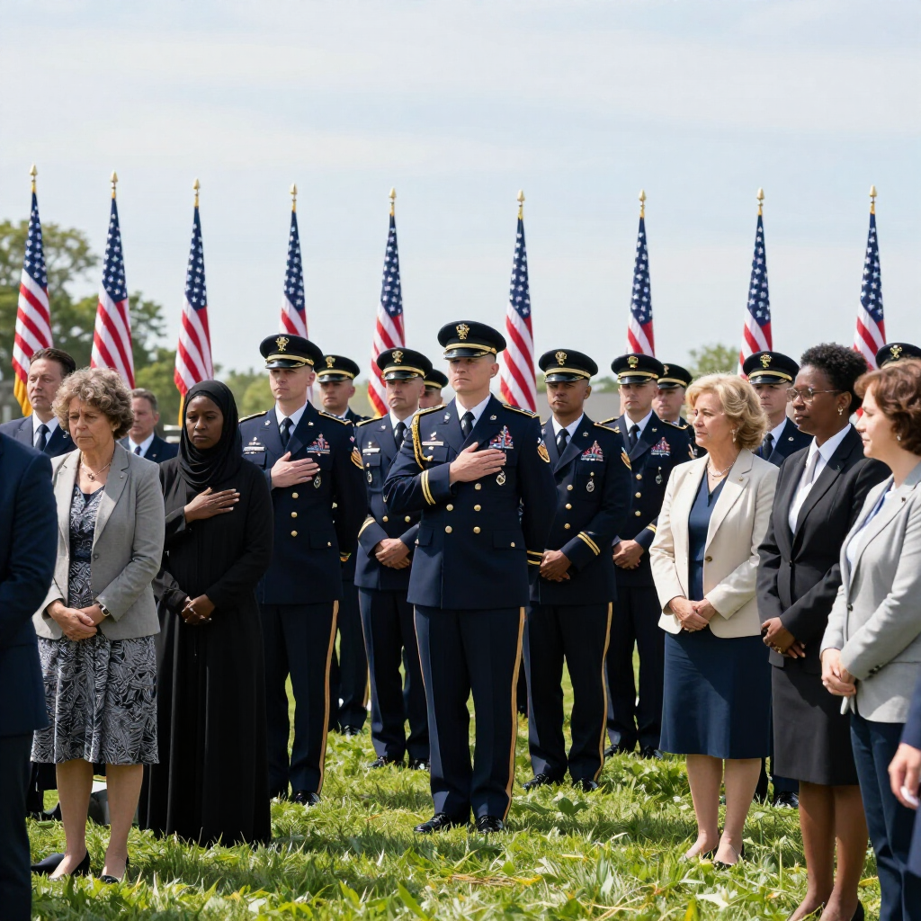 International Funeral Service Southview Trenton NJ - Uniformed officers and civilians standing in a row outdoors.
