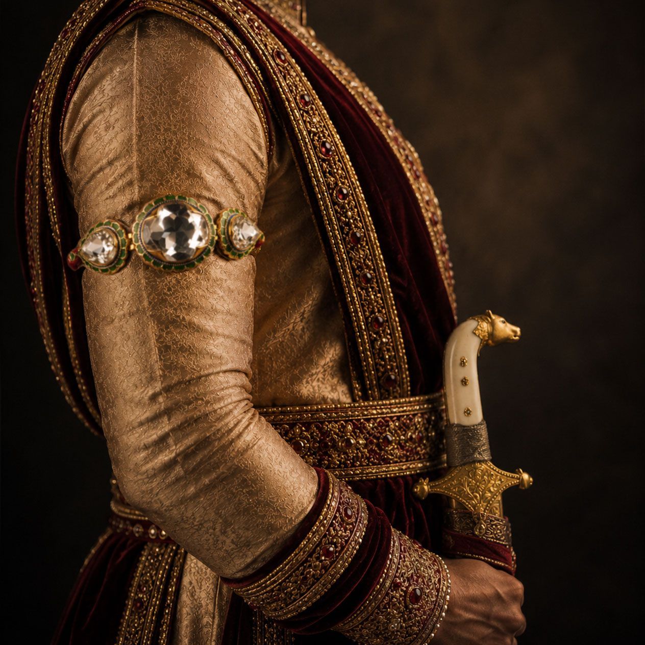 Kohinoor Diamond armlet replica inspired by Maharaja Ranjit Singh and the Sikh Empire