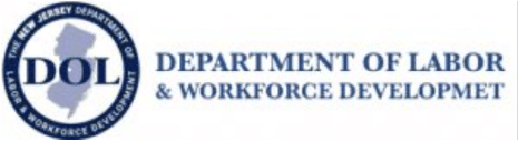 Department of Labor and Workforce Development logo in blue and white