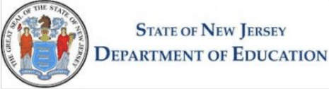 New Jersey Department of Education logo with state seal and blue text on white background