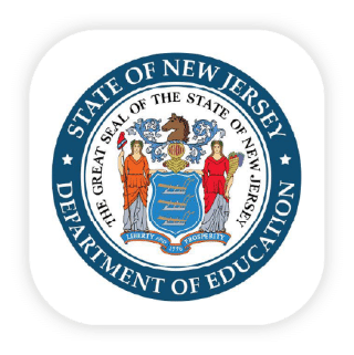 New Jersey State Department of Education seal in blue and gold