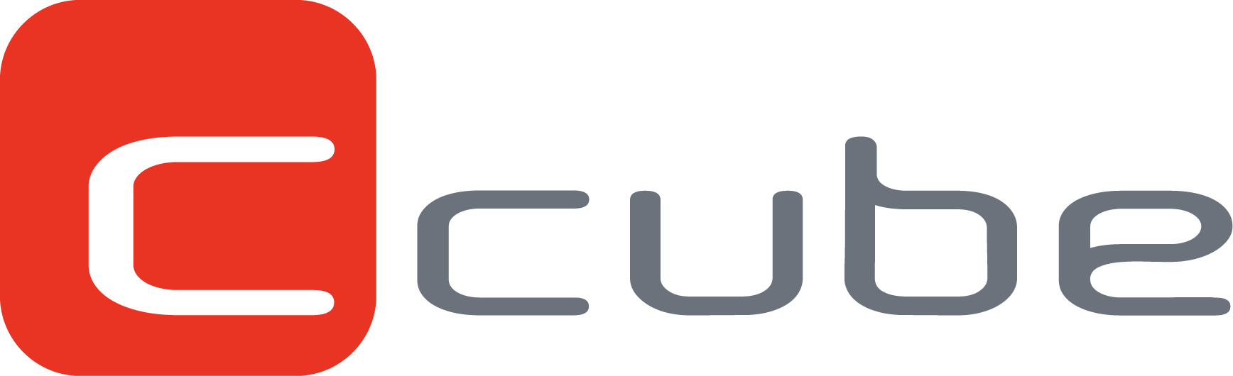 Red and gray “cCube” logo on a white background