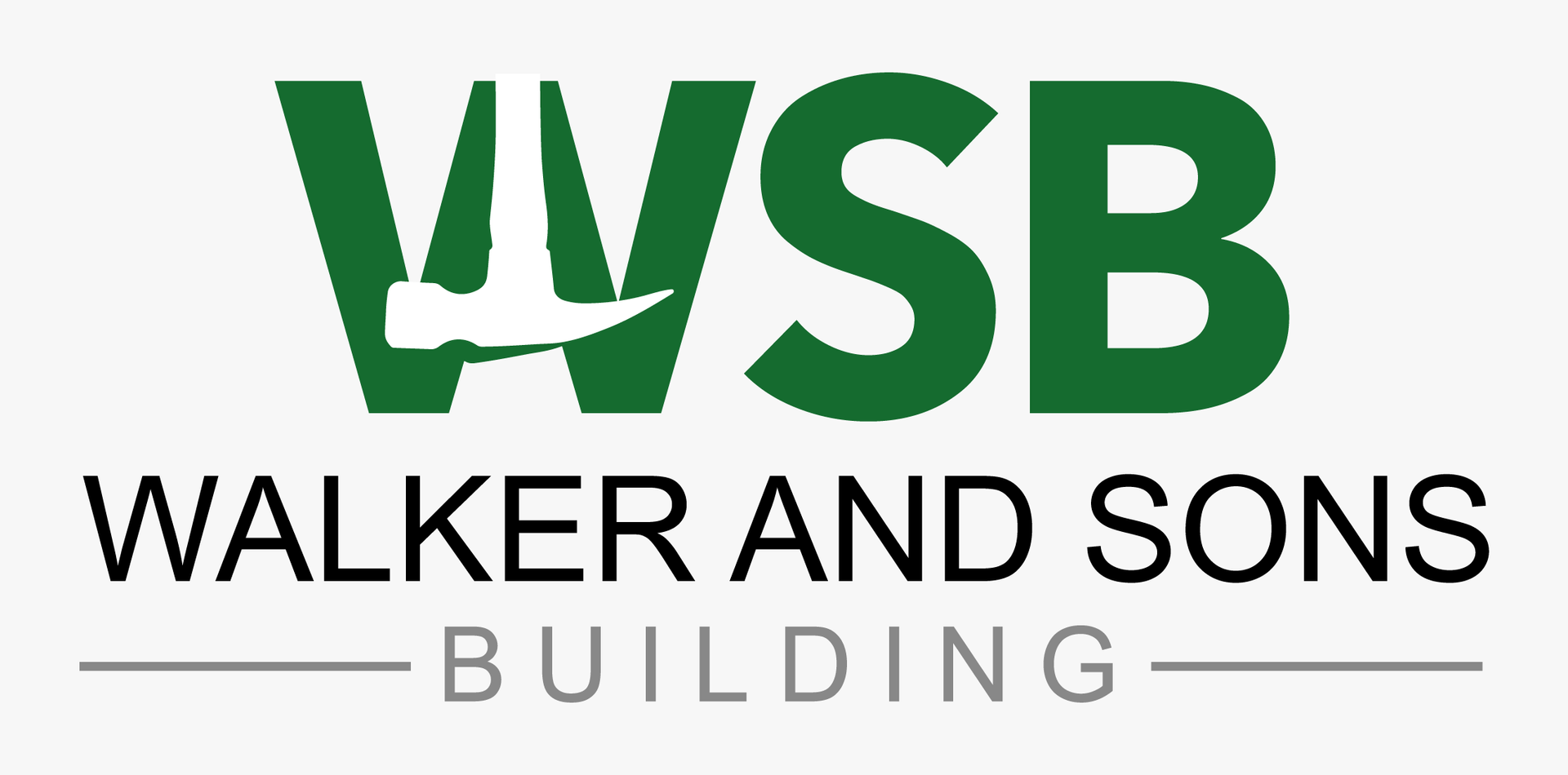 Green "WVSB" logo with a hammer icon, below text "WALKER AND SONS BUILDING".