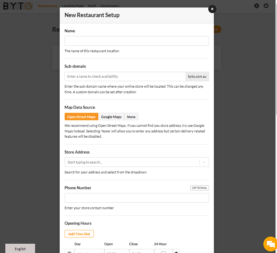 Create a BYTO Store