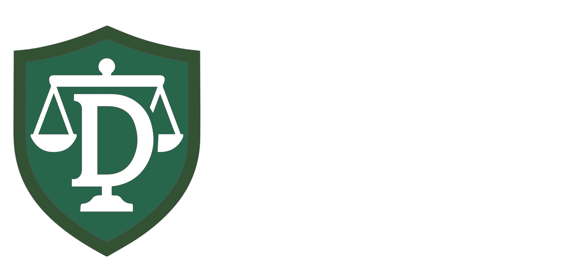 Shield logo with a white