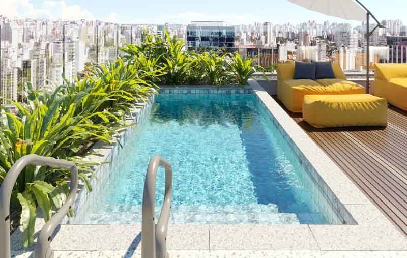 Fully tiled swimming pools. 