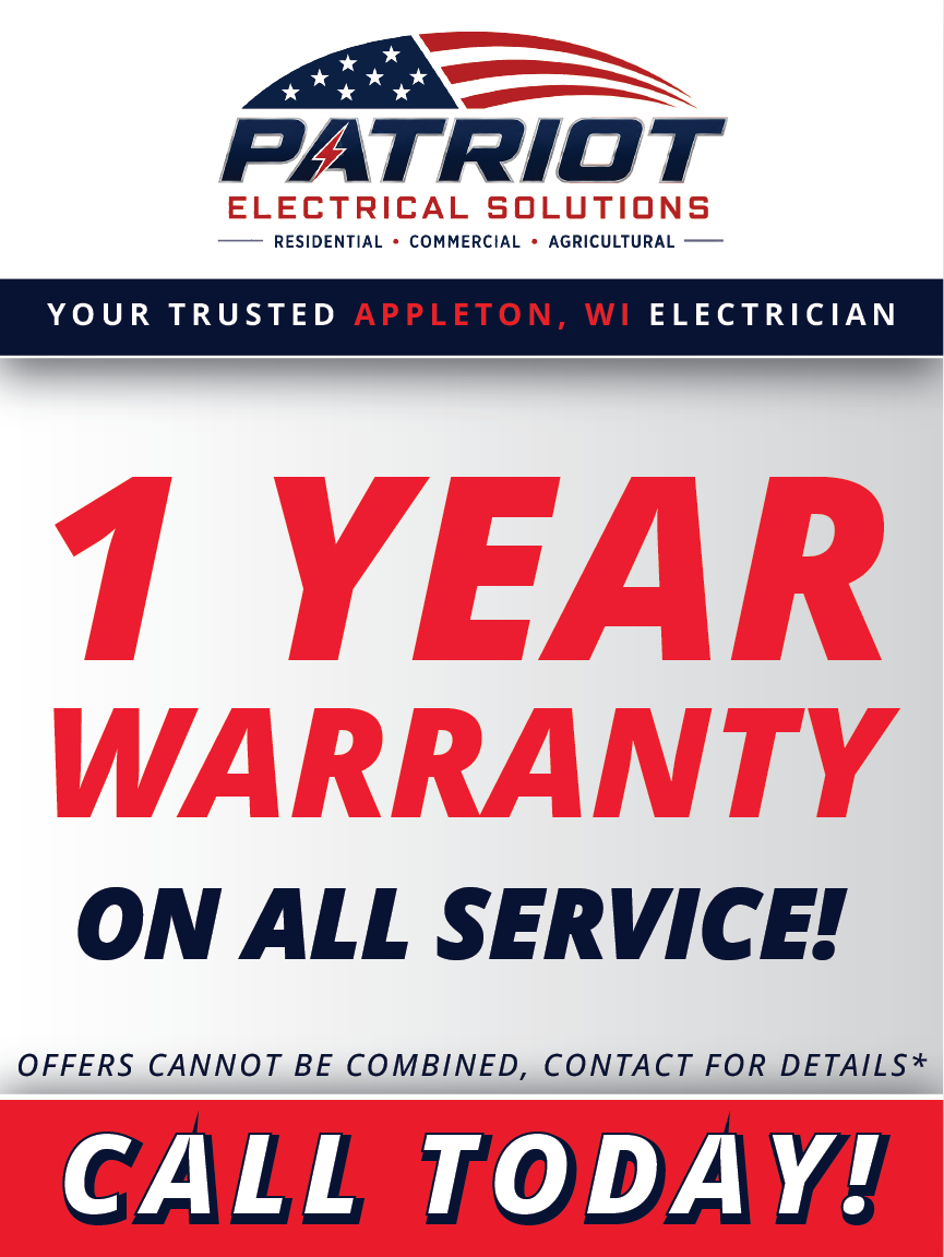 Patriot electrical solutions offers a 1 year warranty on all service