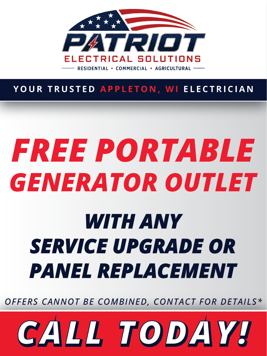 A free portable generator outlet with any service upgrade or panel replacement