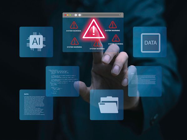 Person interacting with AI on a touch screen using their hand