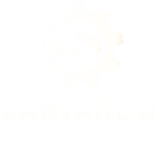 Logotipo redondo SantaremMOTOR na cor branco - atalho para página inicial