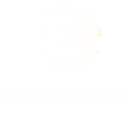 Logotipo redondo SantaremMOTOR na cor branco - atalho para página inicial