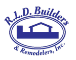 Logo for R.L.D. Builders & Remodelers, Inc. featuring a blue house silhouette within a blue oval.