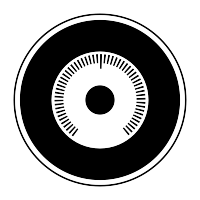 A black and white circle with a circle in the middle.