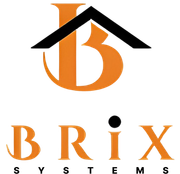 The logo for Brix Systems features an orange stylized "B" with a black roof icon, followed by the text "BRIX SYSTEMS".