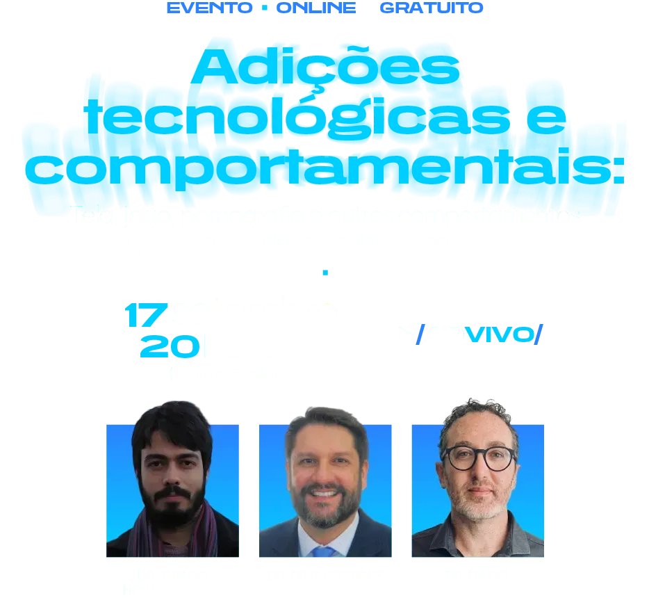 Um fundo branco com um banner roxo e azul que diz participe do evento.