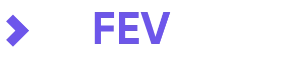 A palavra fev está escrita em roxo sobre fundo branco.