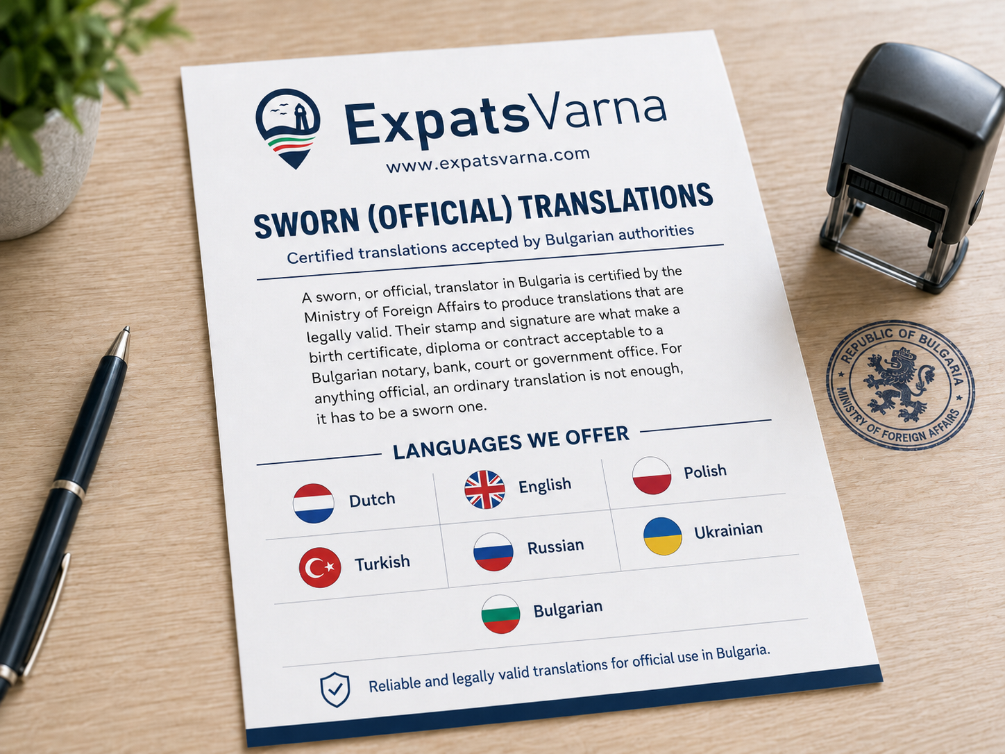 sworn and official translator in Varna