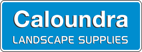 Blue sign with white text: "Caloundra Landscape Supplies."