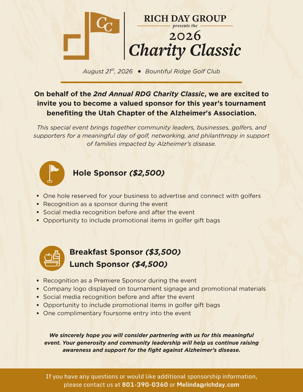 2026 RDG Charity Classic Lunch Sponsor