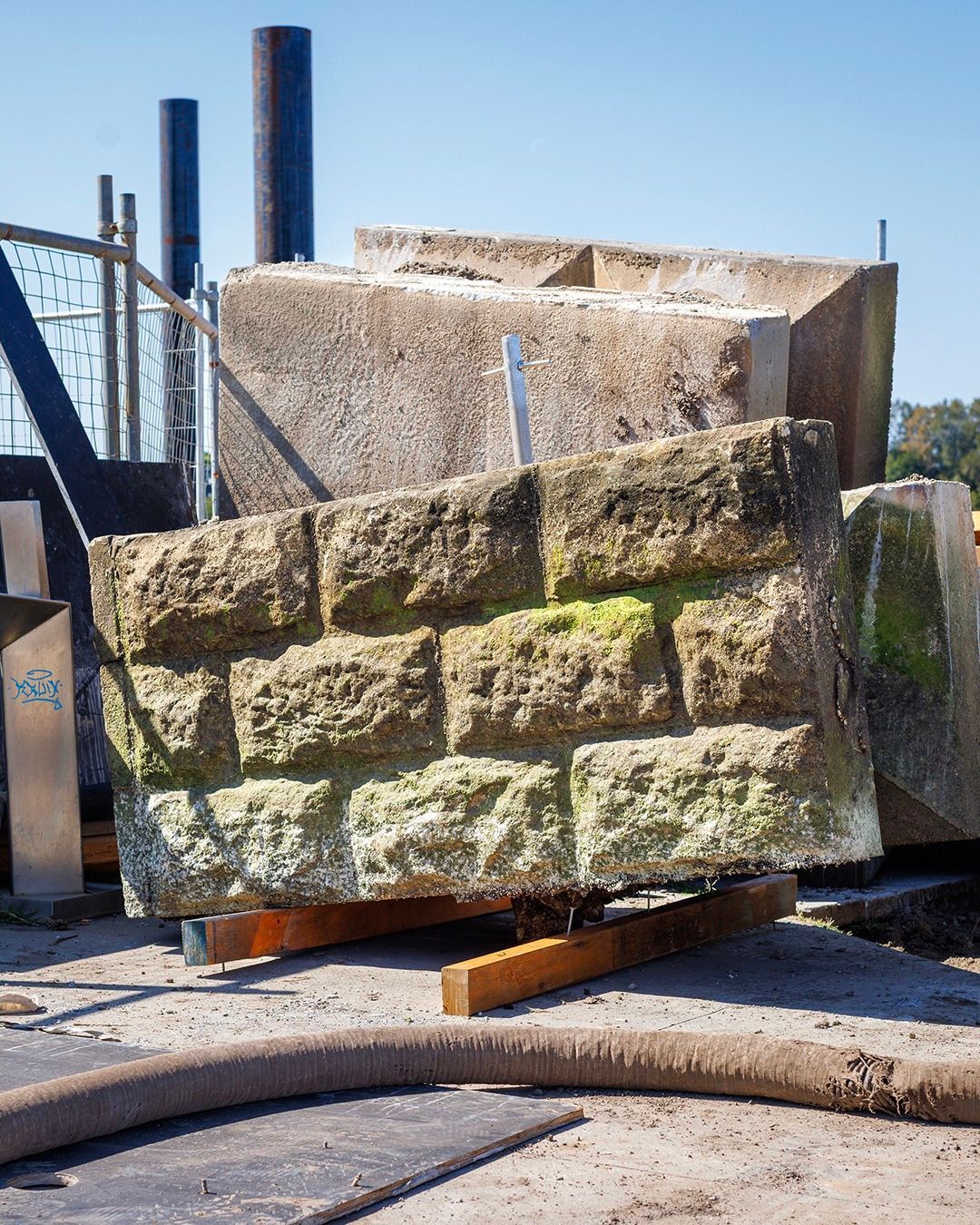 Large Weathered Stone Blocks, Possibly Building Components — M&J Marine Services in Medowie, NSW