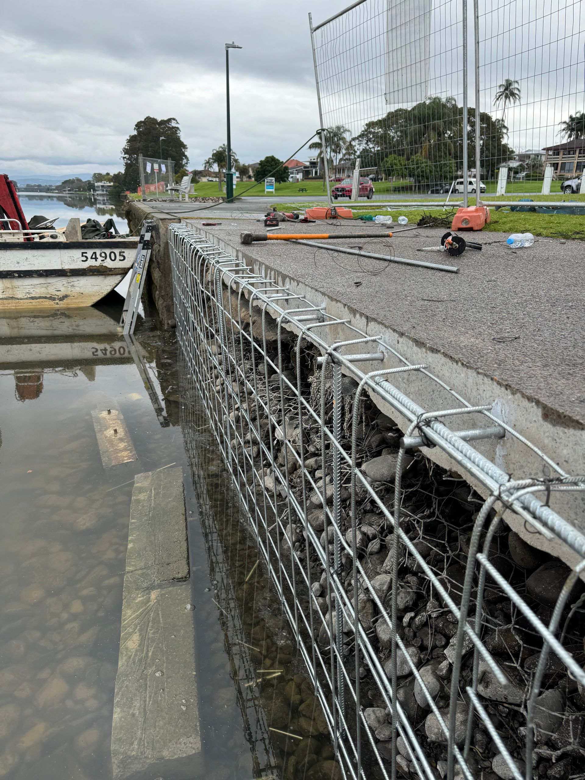 Construction Site Along a Waterfront — M&J Marine Services in Newcastle, NSW