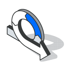 An isometric illustration of two boxes connected to each other.