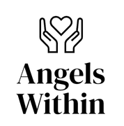 The logo for angels within shows two hands holding a heart.