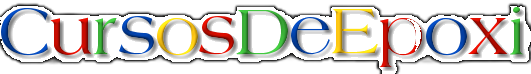 The word cursos del epoxi is written in different colors
