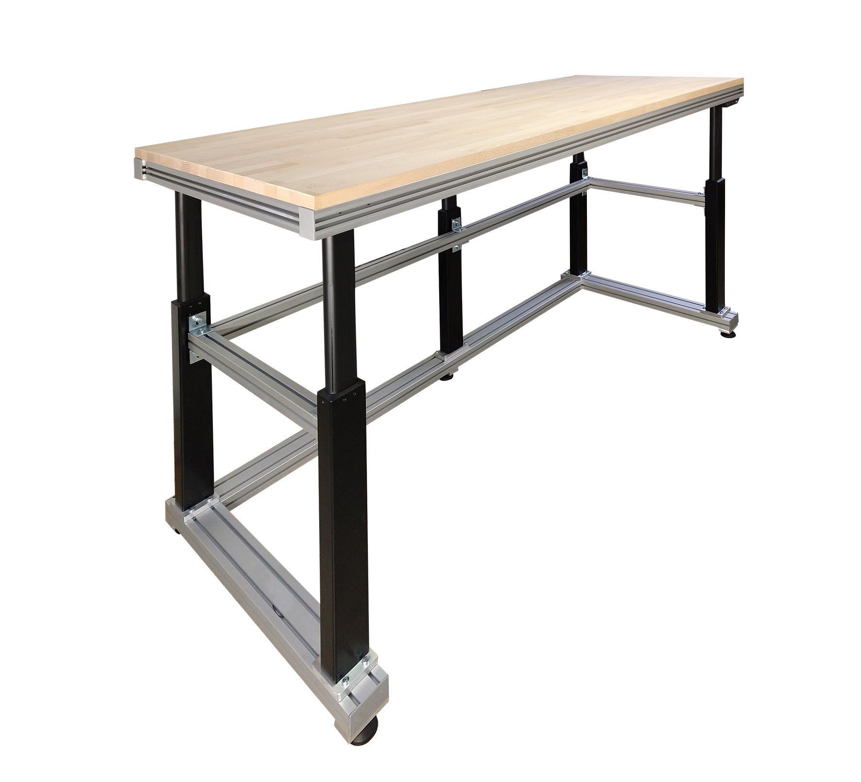 Verstelbare werktafel in aluminiumprofielen Alumes Ledegem