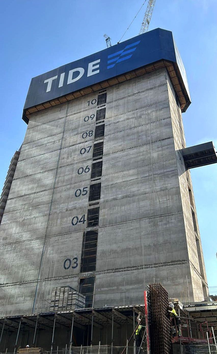 The Large Letter Company - painted Tide logo large format cladding
