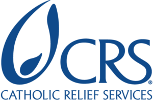 Catholic Relief Services logo with blue stylized drop and “CRS” text