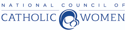 National Council of Catholic Women logo in blue text with stylized Catholic symbol
