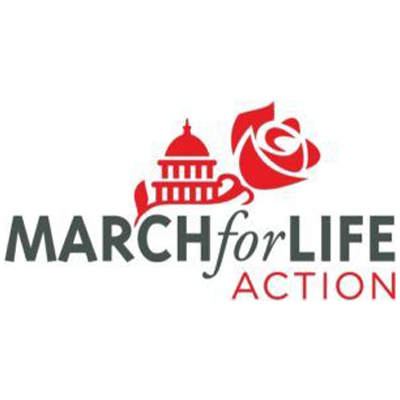 March for Life Action logo with red rose and Capitol dome icon on a white background