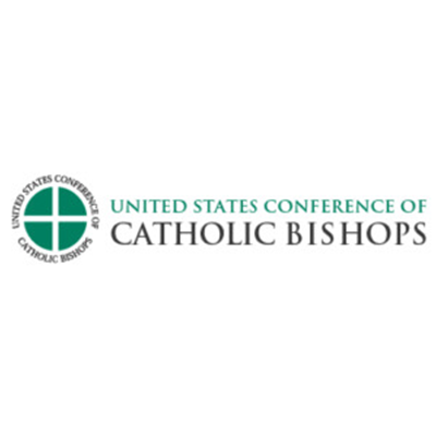 Logo of the United States Conference of Catholic Bishops in green and black text on white background