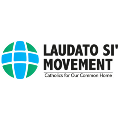 Laudato Si' Movement logo with blue-green globe icon and the tagline “Catholics for Our Common Home”