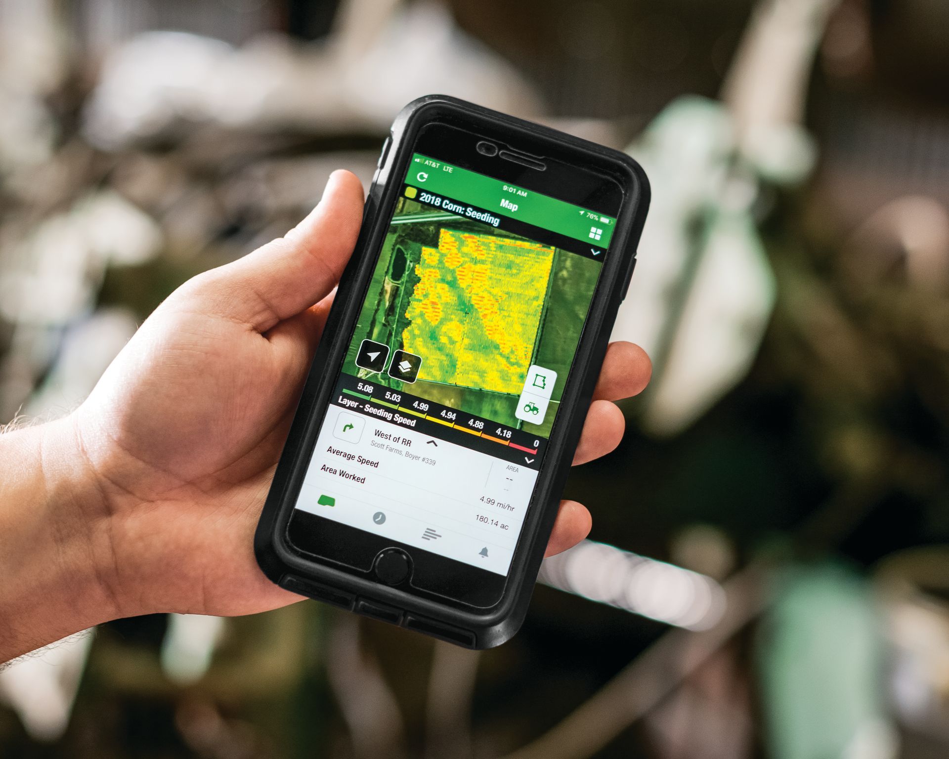phone screen show John Deere Operations Center