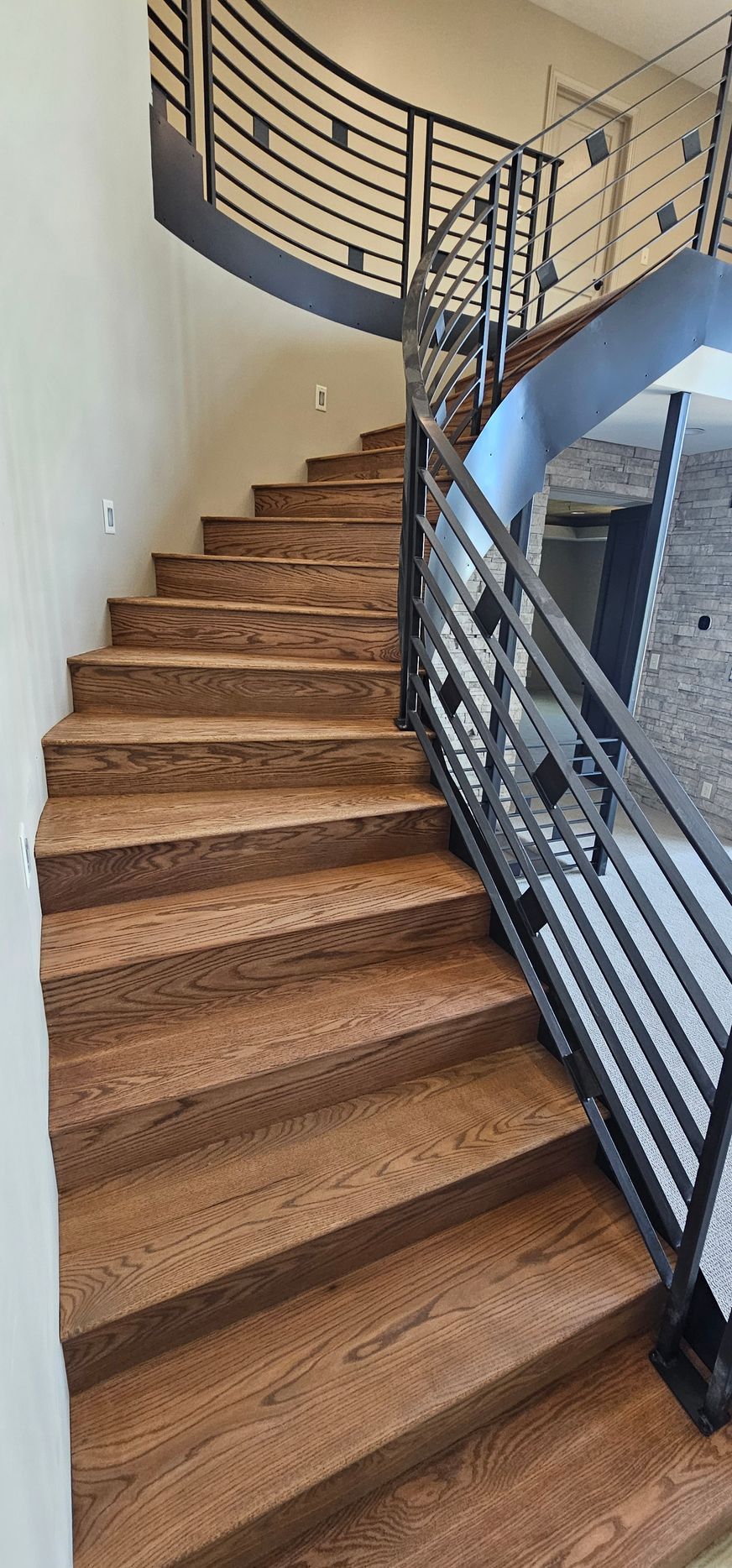 Restored hardwood stair treads
