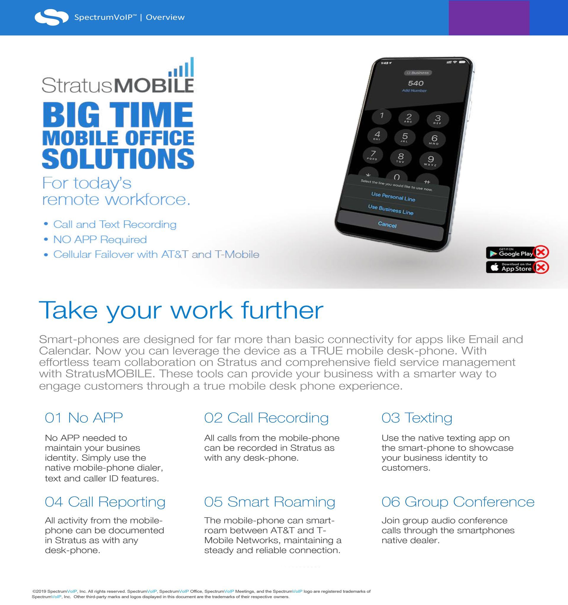 An advertisement for big time mobile office solutions shows a cell phone